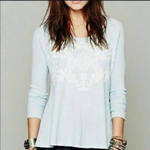 Free People Light Blue Snowflake Thermal